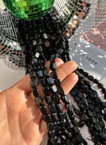Нить бусин из обсидиана 6-7мм (галтовка)