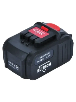 Аккумулятор ELITECH 1820.067700, 18В, 4 Ач, Li-Ion
