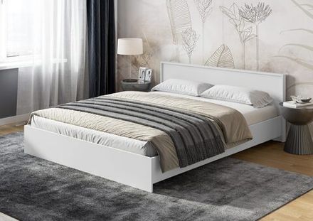 Кровать Берген КР-160 (белое дерево) без основания, ЛДСП, Интерьер Центр г.Пенза