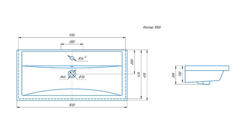 Раковина накладная "Фостер-100 " белая (Kirovit)