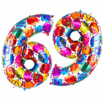 Шар Фольгированный Цифра 6 Шары (Ассорти)