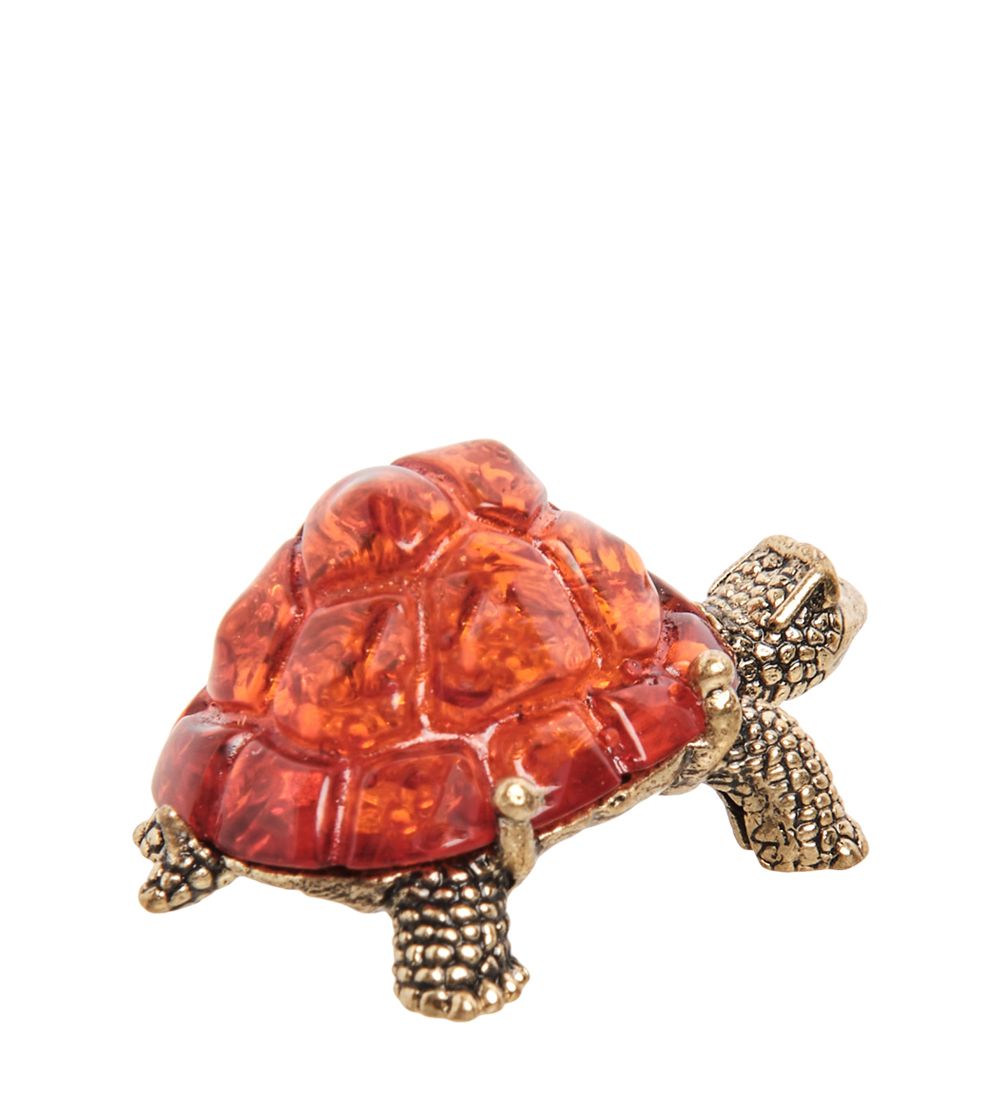 Народные промыслы AM- 605 Фигурка «Черепаха сухопутная» (латунь, янтарь)