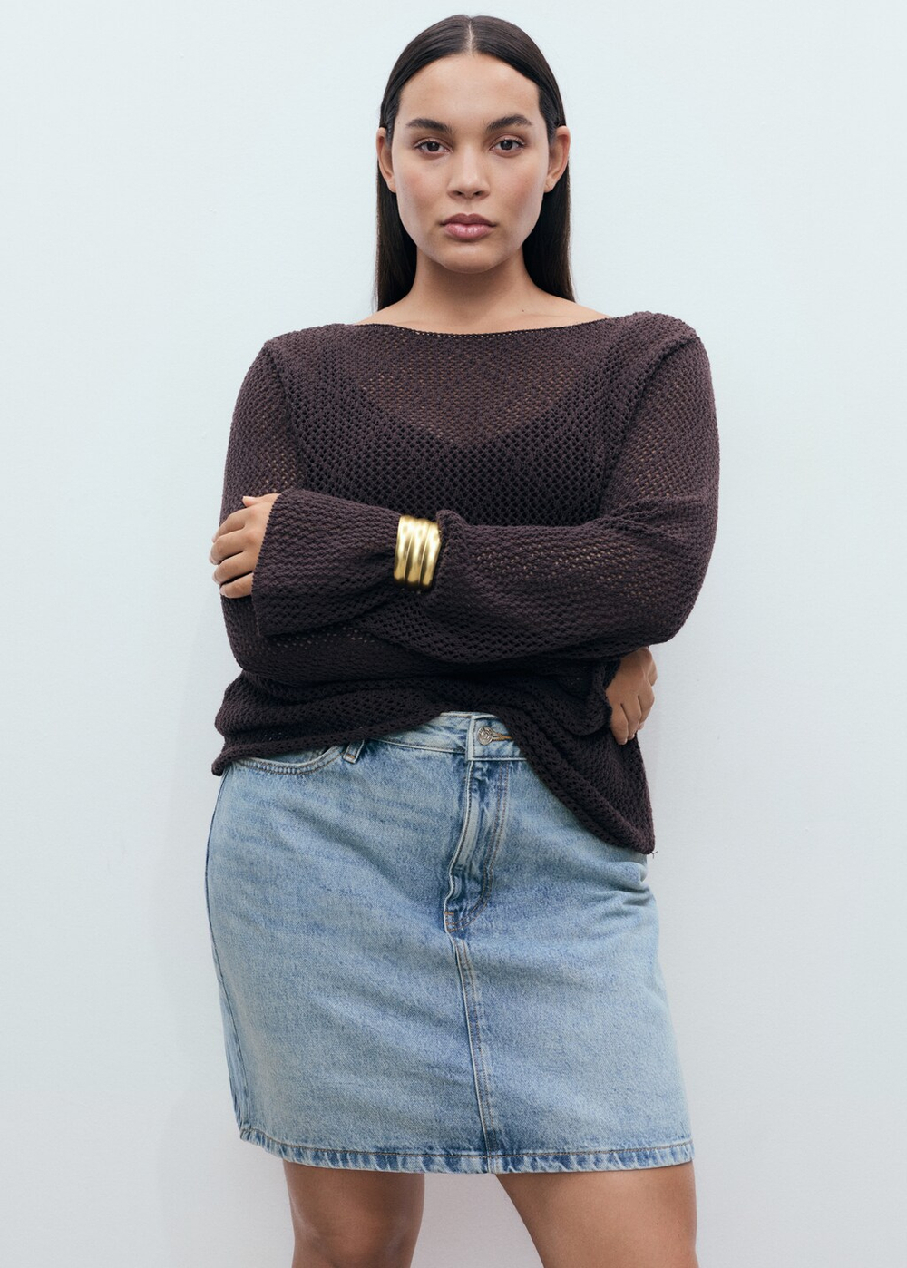 Короткая юбка из денима