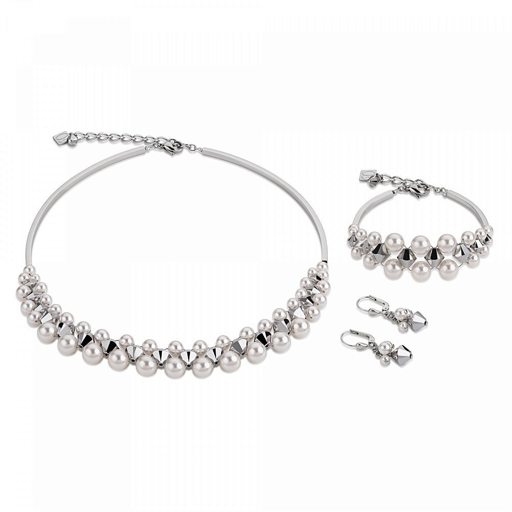 Колье Coeur de Lion White 4871/10-1400 цвет белый, серебряный