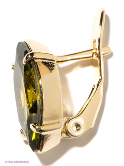 "Дассия" серьги в золотом покрытии из коллекции "Циркония" от Jenavi  с английским замком