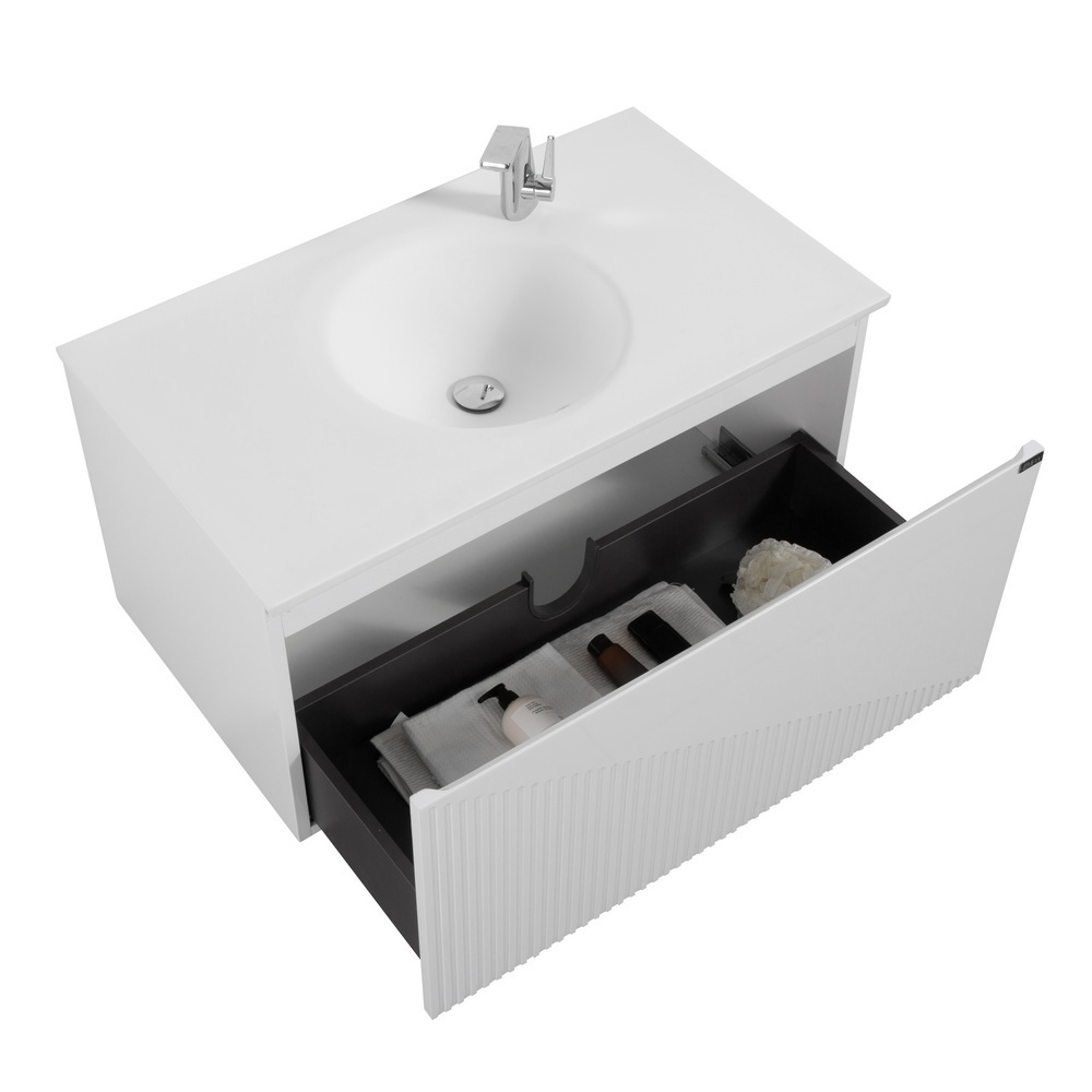 Тумба с раковиной Black&White Universe 90 см U918.900-2 glossy white