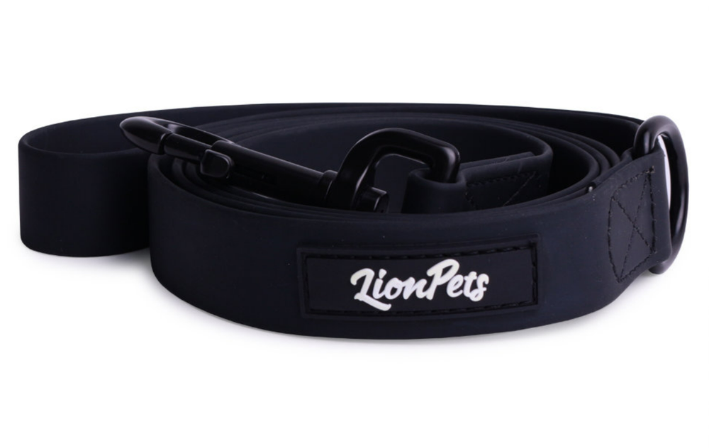Поводок из биотана прошитый LionPets черный 1,5м