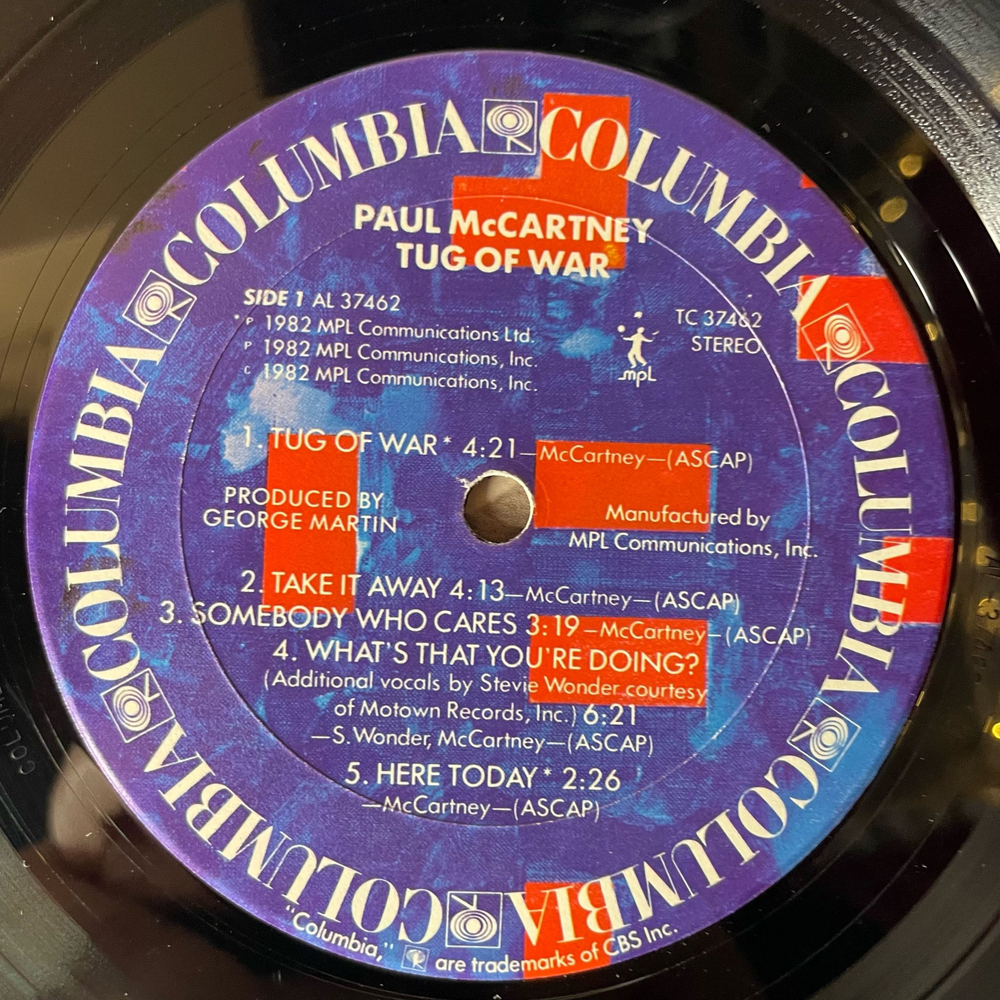 Винтажная виниловая пластинка LP Paul McCartney Tug Of War (США 1982)