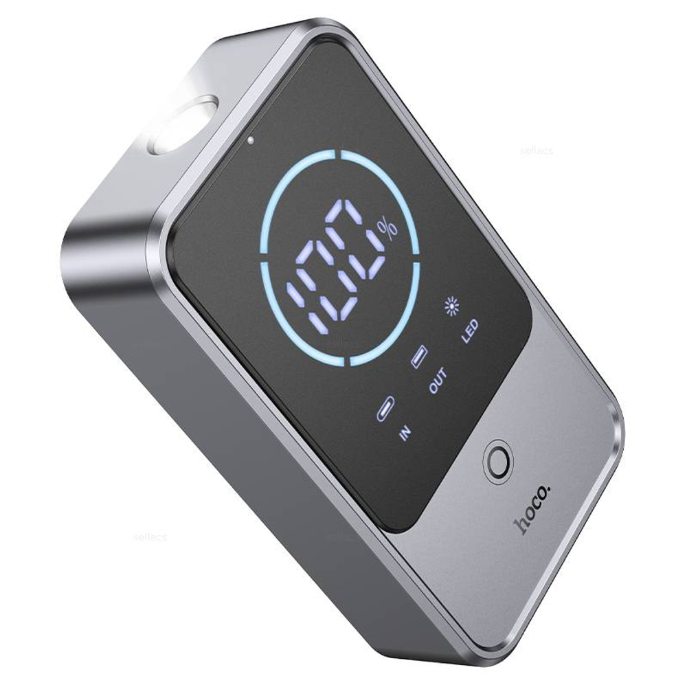 Портативный аккумулятор с пускозарядным устройством Hoco QS7 10000mAh (metal grey)