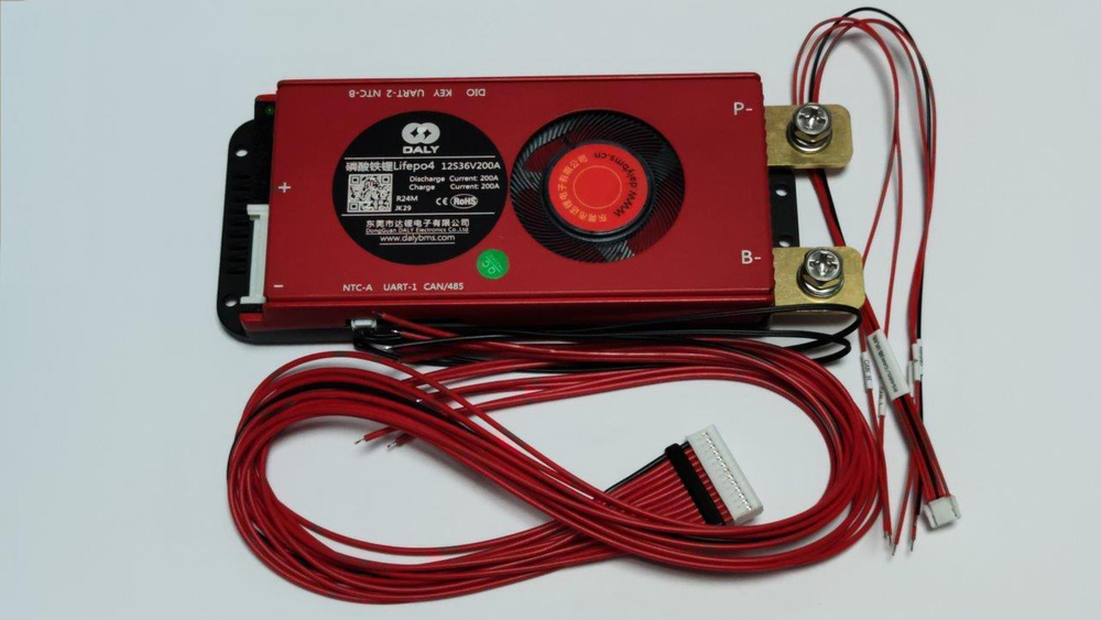 Плата контроля BMS Smart LiFePO4 12S36V200A Fan