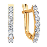 Серьги из золота с фианитами Au 585 (027167)