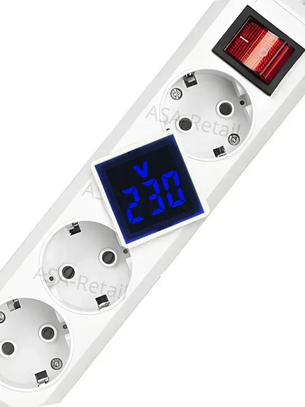 Цифровой вольтметр переменного тока бытовой сети в розетку 220В, синий дисплей