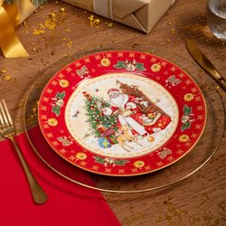 НАБОР ТАРЕЛОК ОБЕДЕННЫХ LEFARD "ДЕД МОРОЗ" 2 ШТ. 27 СМ КРАСНЫЙ (КОР=9НАБ.)