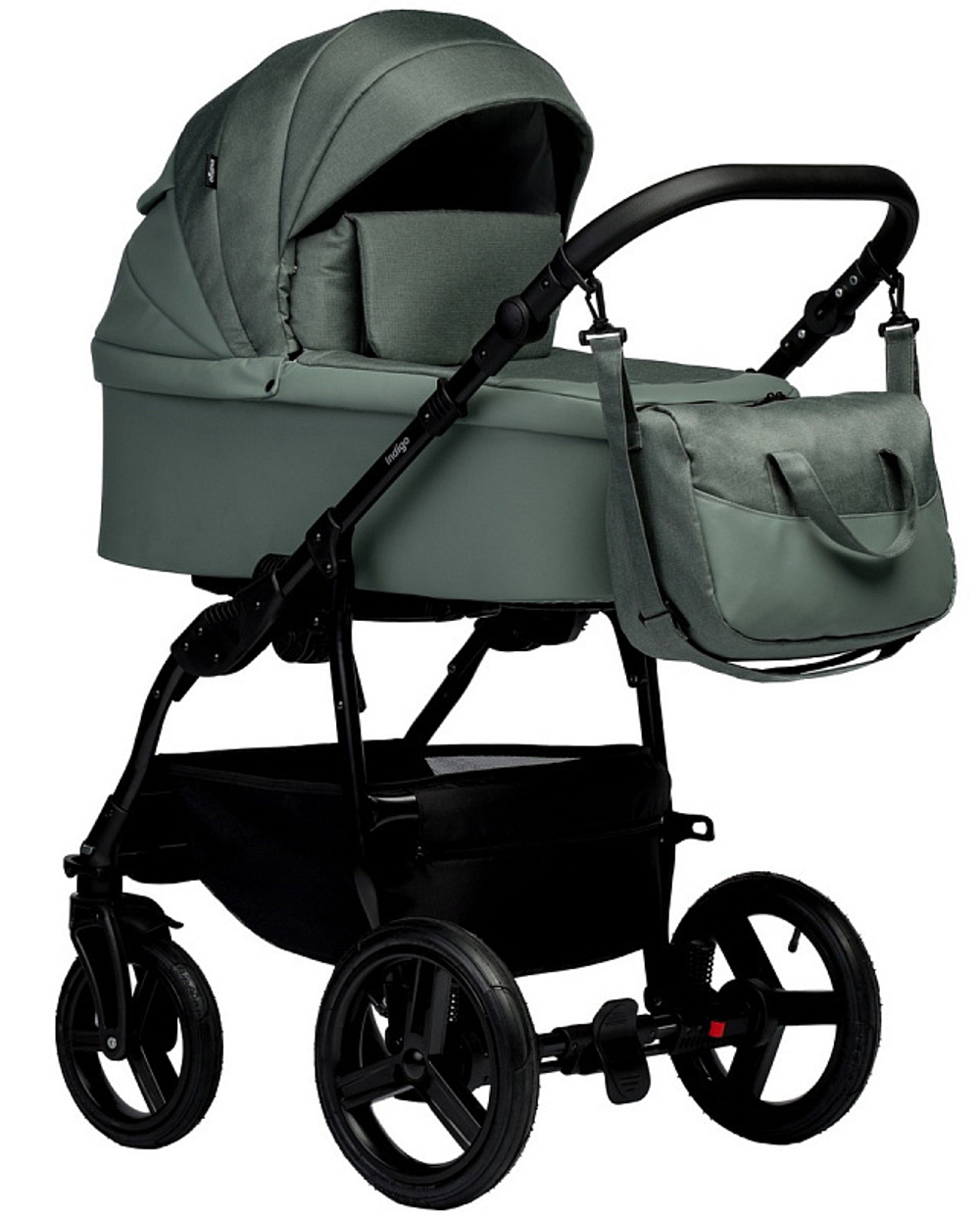 Детская коляска Indigo Impulse Eco 3 в 1 с автокреслом Avionaut Cosmo Ie01 шалфей кожа/шалфей