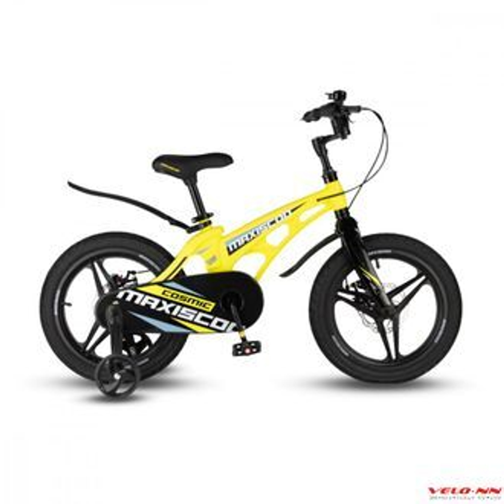 Велосипед 16" MAXISCOO Cosmic Делюкс, желтый матовый (2024)