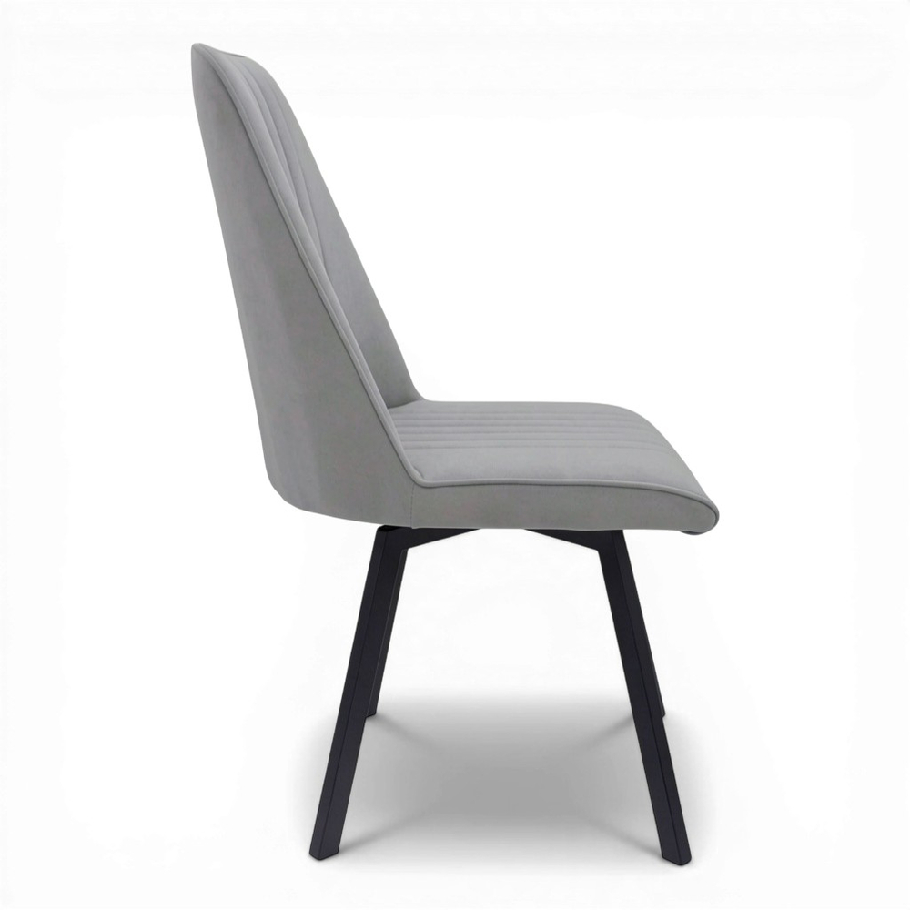 Стул поворотный "Софти 360" (арт. 325П), велюр Бренди В22 серый, ножки профильные черные