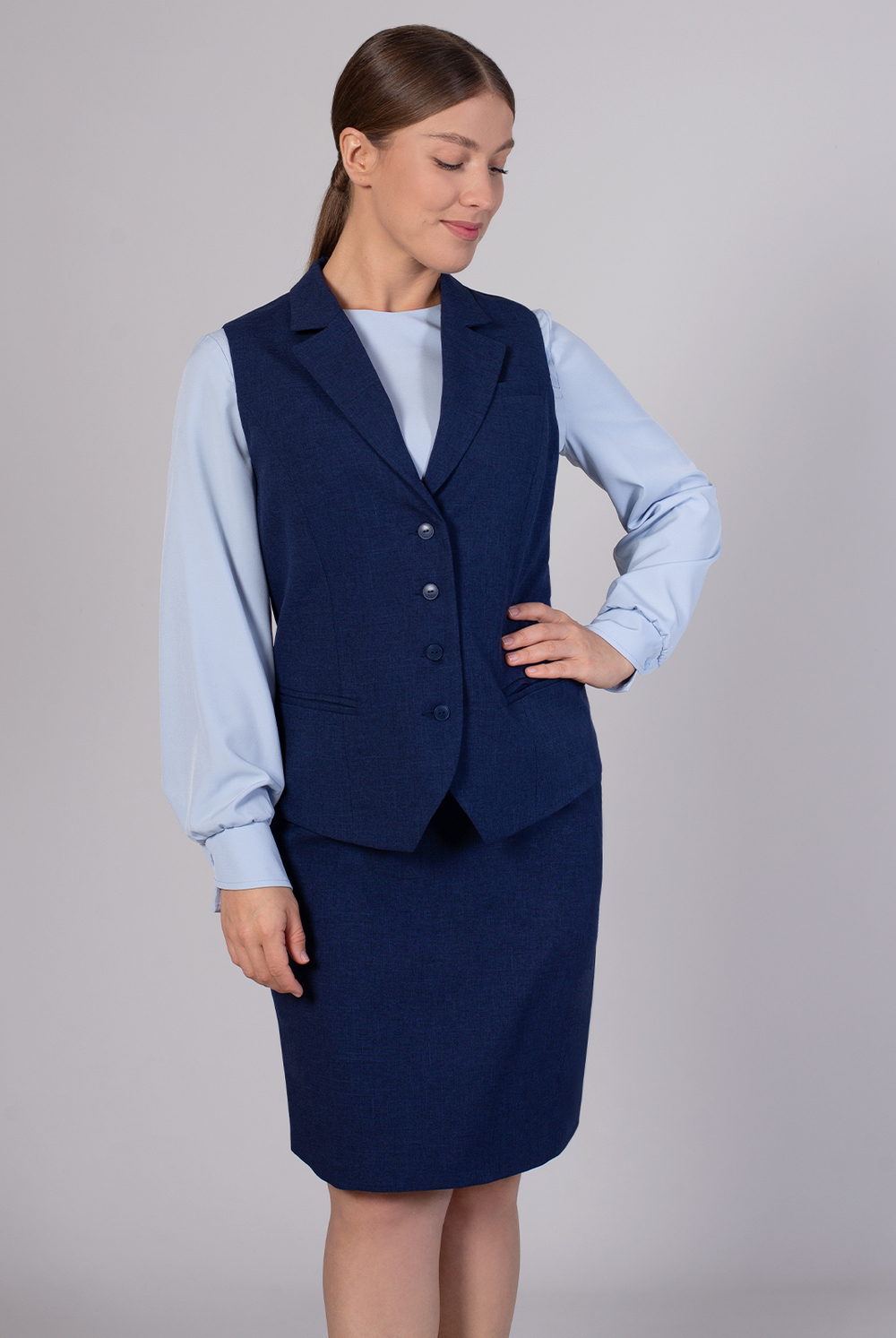 Юбка женская 4076зп, темно-синий #38ТС014076зп