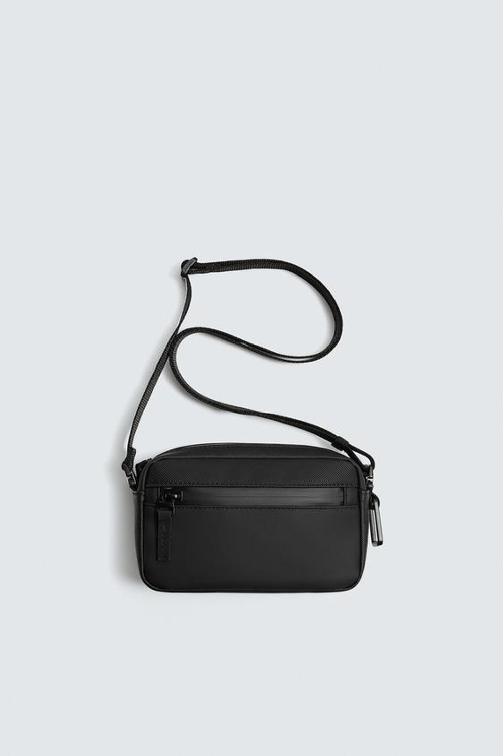 ZARA ПРОРЕЗИНЕННАЯ СУМКА С РЕЛЬЕФНОЙ ТЕКСТУРОЙ, ЧЕРНЫЙ