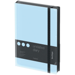 Ежедневник недатированный, А5, 136л., кожзам, Berlingo "Instinct", черный/аквамарин, с резинкой