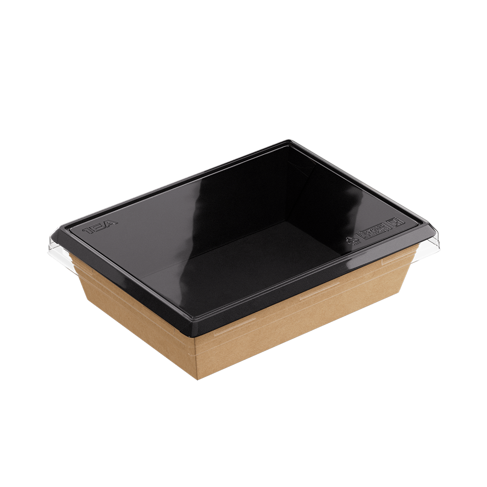 Упаковка OneClick 500 Black для десертов, салатов, горячих и холодных блюд (16*12*4,5 см) аналог OpSalad