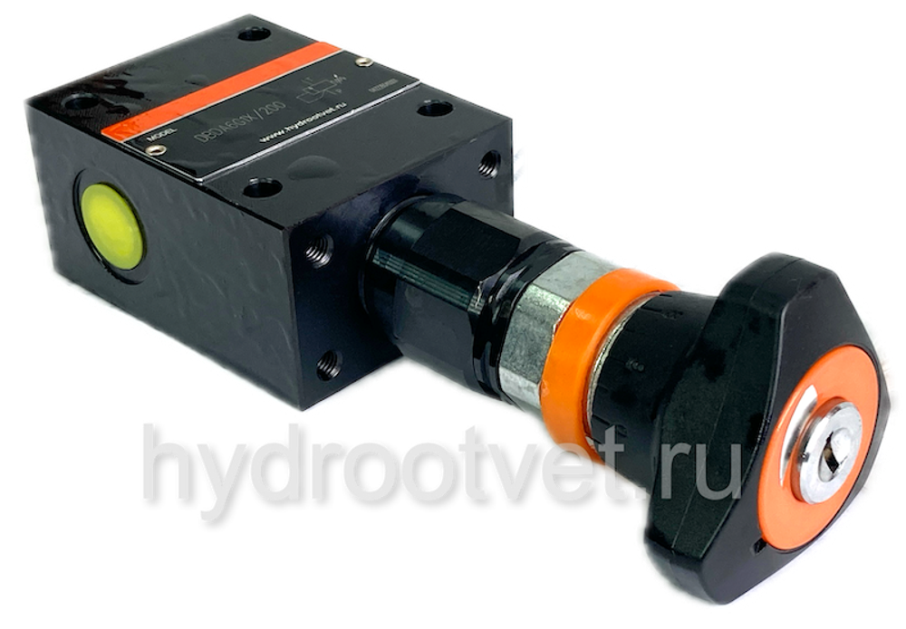 DBDA10G1X/200 - Предохранительный клапан прямого управления Ду10, давление регулировки до 200 бар, тип монтажа - резьбовой, элемент регулировки A = рукоятка с ключом