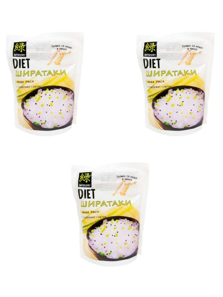 Лапша Midori Diet Ширатаки в виде риса 200 г, 3 шт