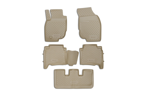 Коврики в салон TOYOTA Fortuner, 01/2013-2017, левый руль, 5 шт. (полиуретан, бежевый) Element.NLC.48.110.212K