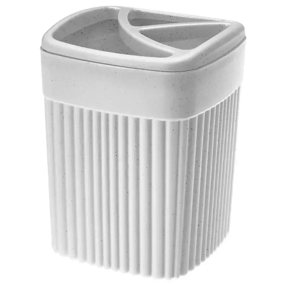 СТАКАН ДЛЯ ЗУБНЫХ ЩЕТОК VELVET 90х119ММ, 0,65Л (Светло-серый флэк)