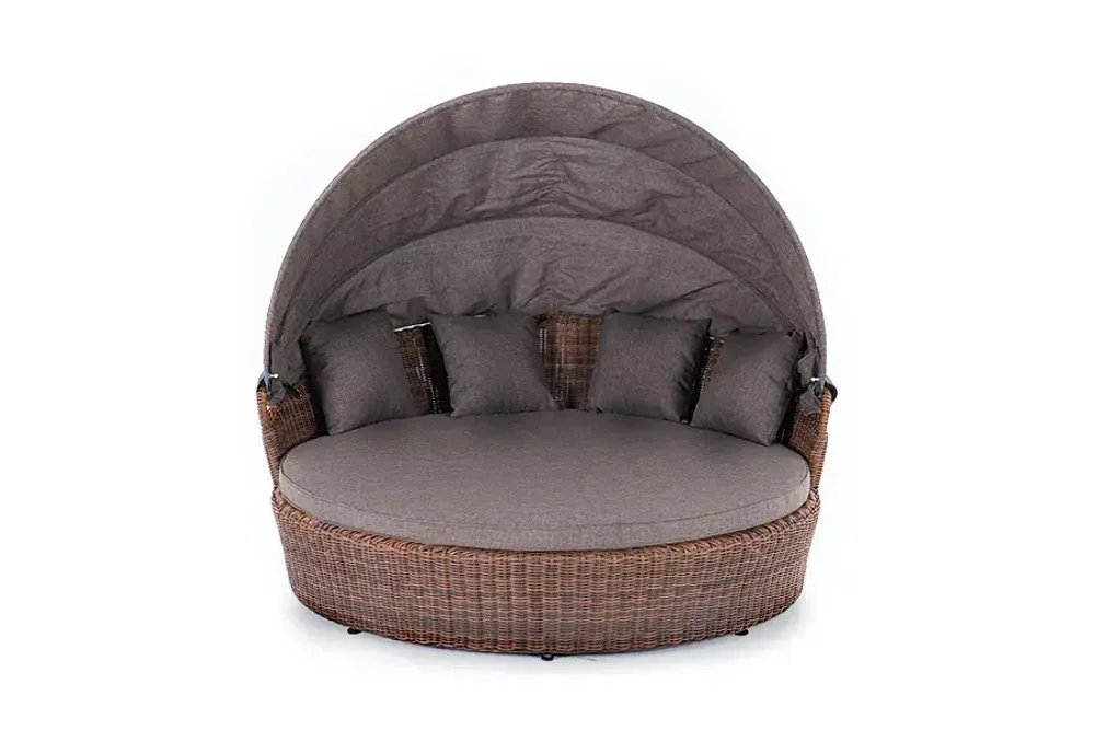 "Стильяно" плетеная кровать круглая, цвет коричневый