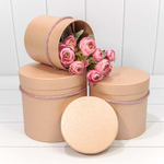 Коробка 18х17 см Набор 3 шт "Перламутр" (Персиковый)