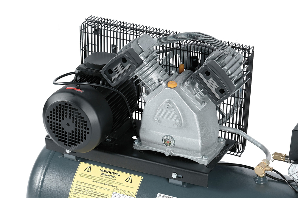 NORDBERG (NCP100/500) Компрессор поршневой с ременной передачей 380В, ресивер 100л, 500л/мин