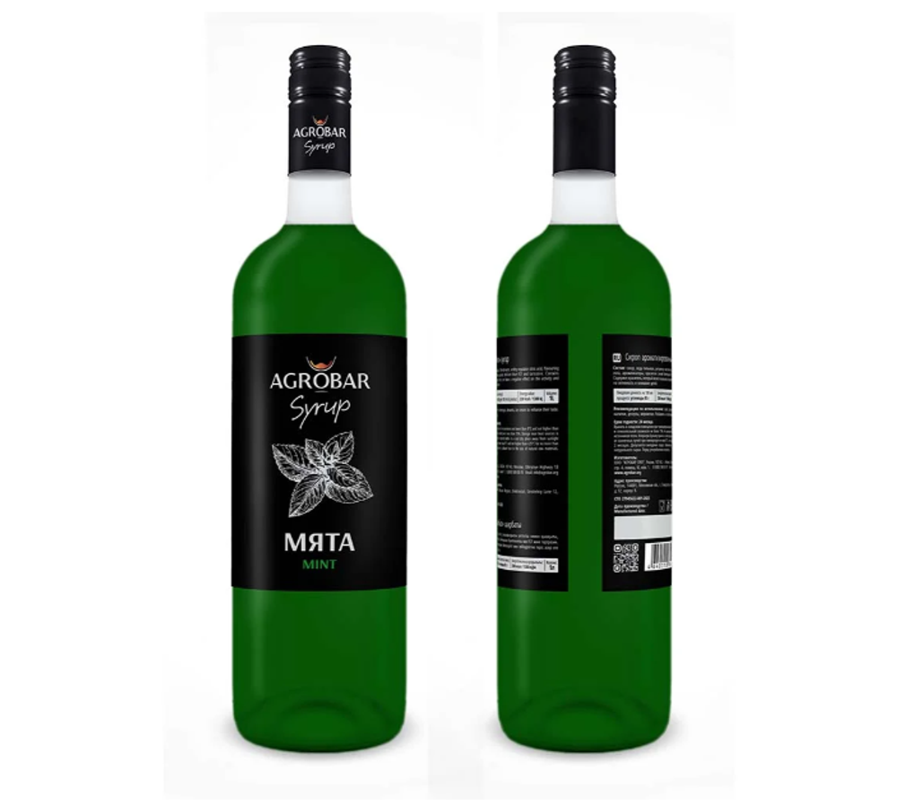 Сироп «AGROBAR» со вкусом «Мята» (Mint Syrup), 1 л.
