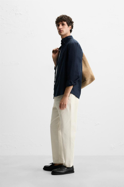 ZARA БРЮКИ ЧИНОС REGULAR-FIT, ЖЕЛТОВАТО-БЕЛЫЙ