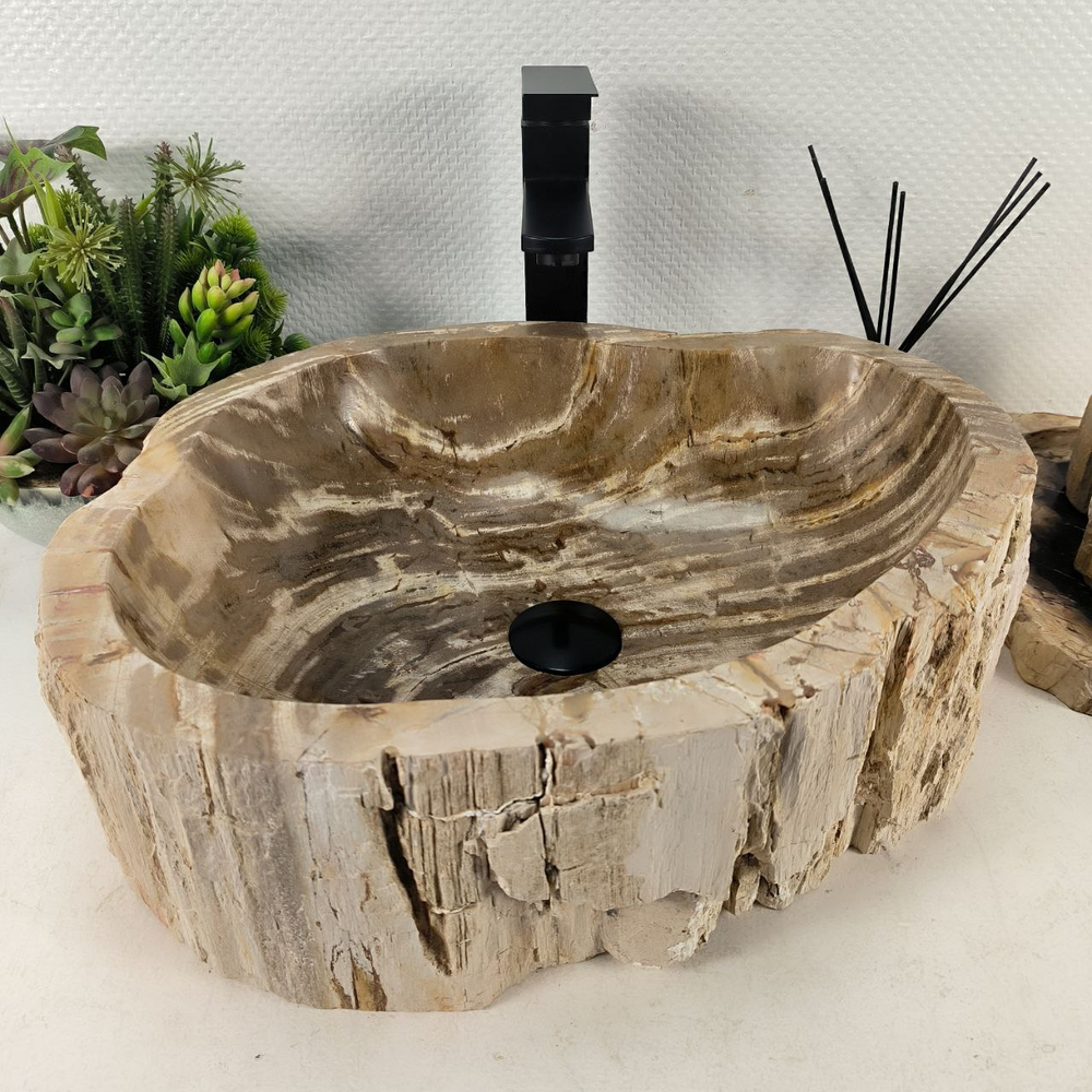 Раковина из окаменелого дерева OD-64674 48*42*15 0175
