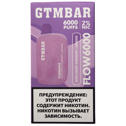 М. GTM BAR Flow 6к Sour Cherry Raspberry Lemonade (Кислый лимонад с вишней и малиной)