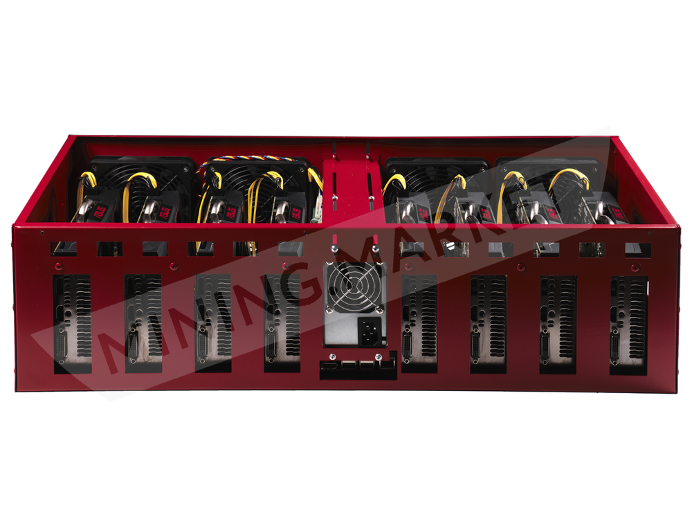 Тушка для майнинга на 8 видеокарт "RED-BITMAIN", стандарт