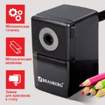 Точилка механическая Brauberg BlackJack, пласт. корпус, со струбциной, черный, инд. упак.