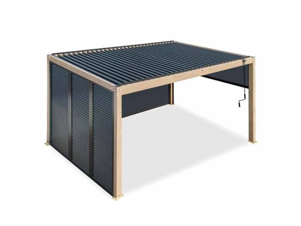 Пергола металлическая 3х4 м Tagliamento SKYPergs Plus, темно-серый, свежий тик