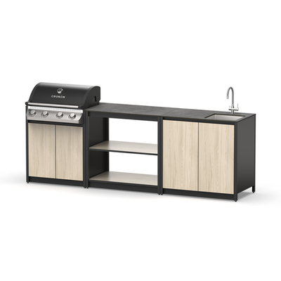 Барбекю комплекс Lounge F-105SG, 2.6 м, дуб сонома/черный мрамор