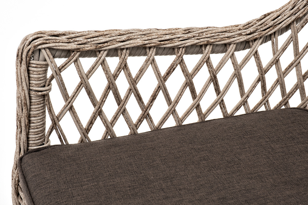 "Эспрессо–80 L" обеденная группа плетеная, цвет бежевый