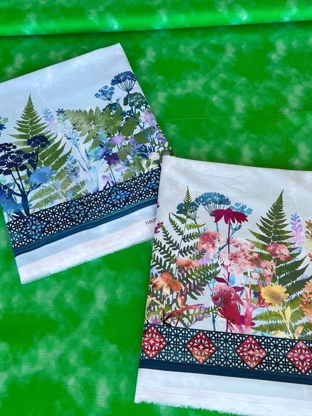 КАЙМА ЛЕСНЫЕ ТРАВЫ, РОЗОВЫЙ, БАТИК СТИЛЬ, отрез 80 см 100% хлопок 5