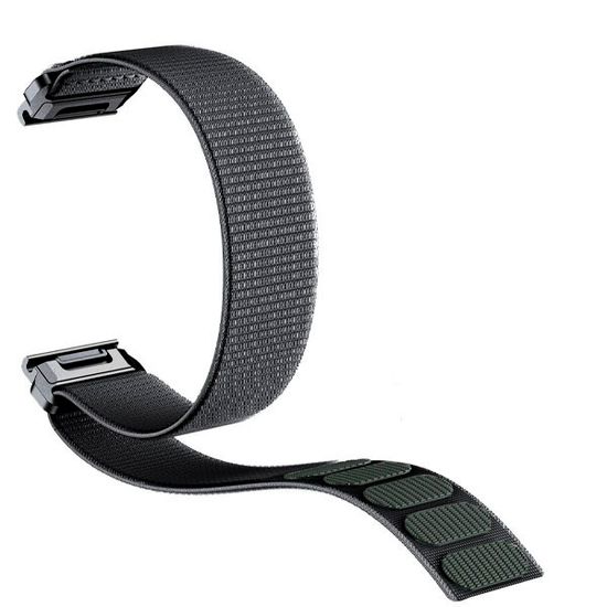 Ремешок TacFit 26 мм. для Garmin Fenix 7x / 6x / 5x / 3, Enduro 2 / Tactix 7, Tactix Delta нейлоновый быстросъемный на липучках (Серый)