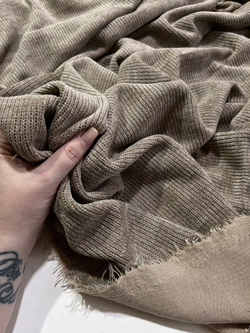 КОФЕ - Английская вязка СИНЕЛЬ, на стабилизирующем трикотаже (1384 Евгения) (к1 полосит)