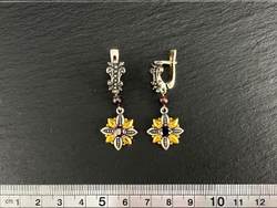 Серьги длинные "Огнецвет"