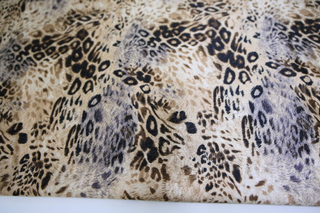 Сатин стрейч леопард светло-коричневый