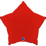 Шар (18''/46 см) Звезда, Красный, Сатин, 1 шт.