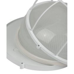 Светильник ЭРА НБП 03-100-002 Акватермо алюминий/стекло решетка IP54 E27 max 100Вт D240 круг белый