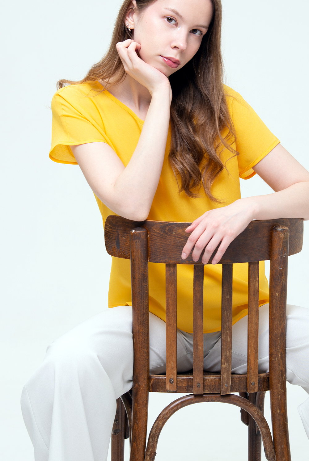 Блузка женская 4636з, желтый #84Жел094636з