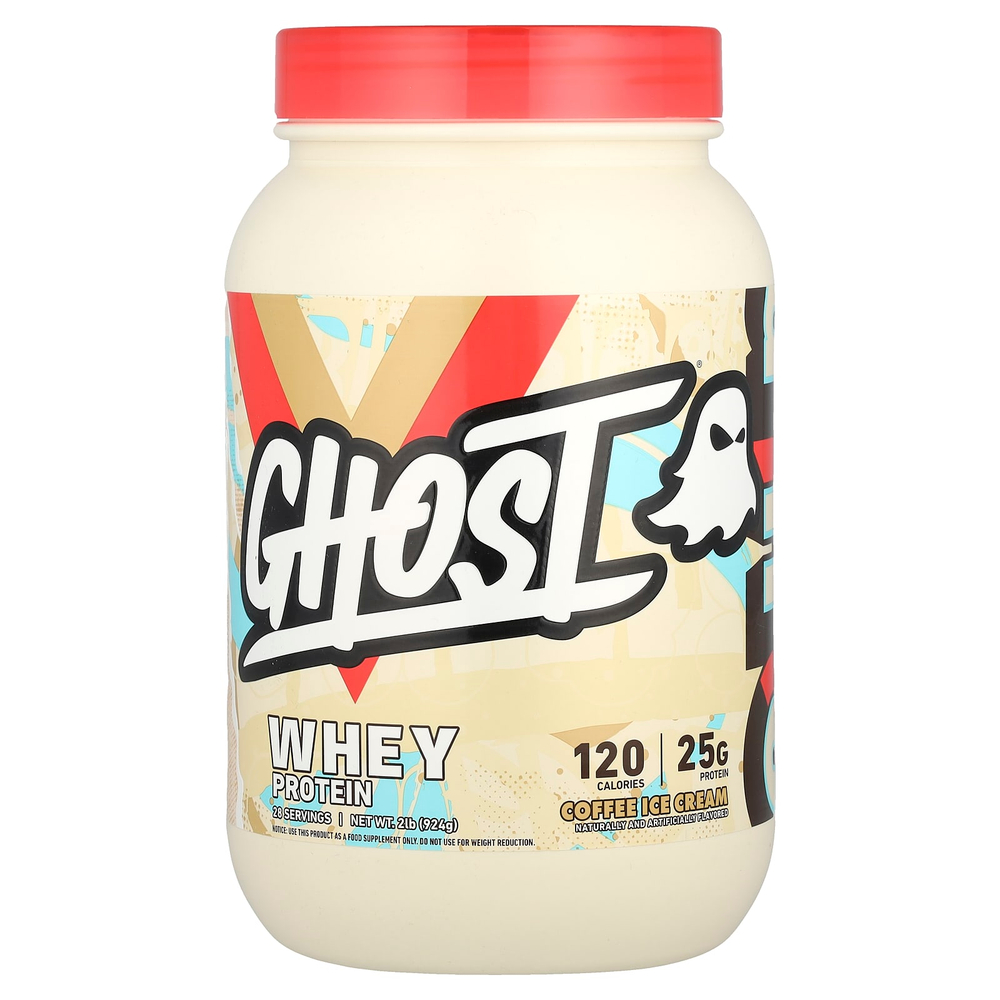 Ghost, Сывороточный протеин, кофейное мороженое, 924 г (2 фунта)