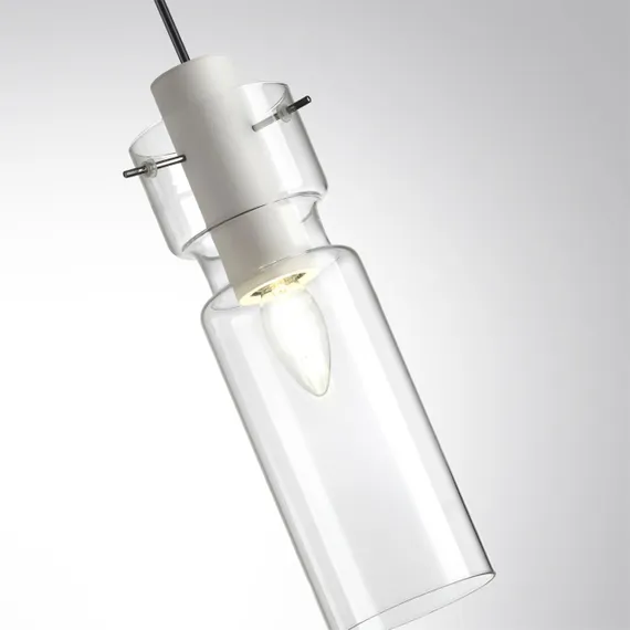 5057/1B PENDANT ODL24 385 белый/прозрачный/металл/стекло Подвес E27 1*40W SCROW
